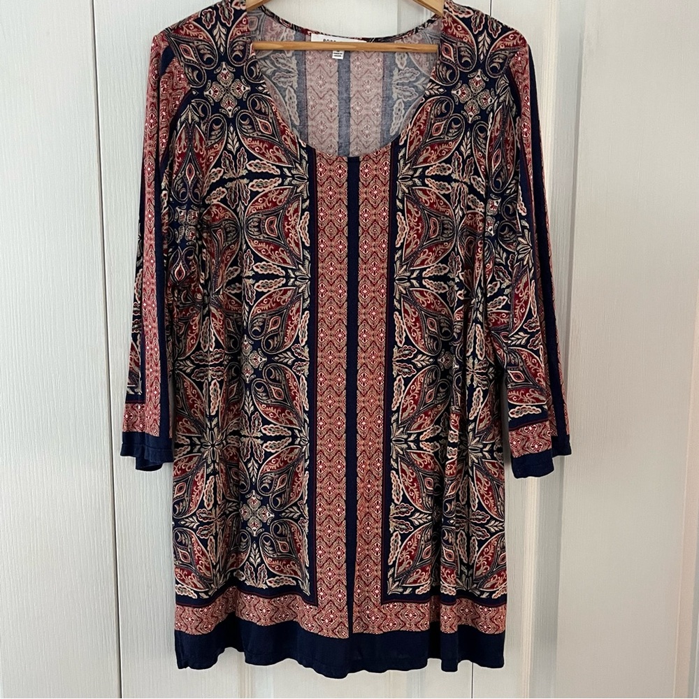 ROSE + OLIVE Tunic Top Size 1X Super Soft Stretchy Floral Print